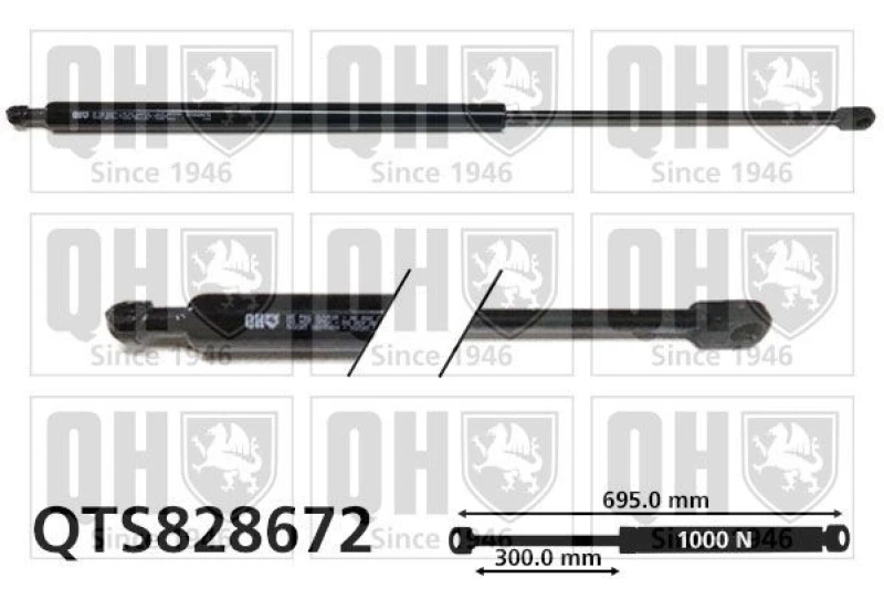 Image of QUINTON HAZELL Tailgate strut QUINTON HAZELL QTS828672