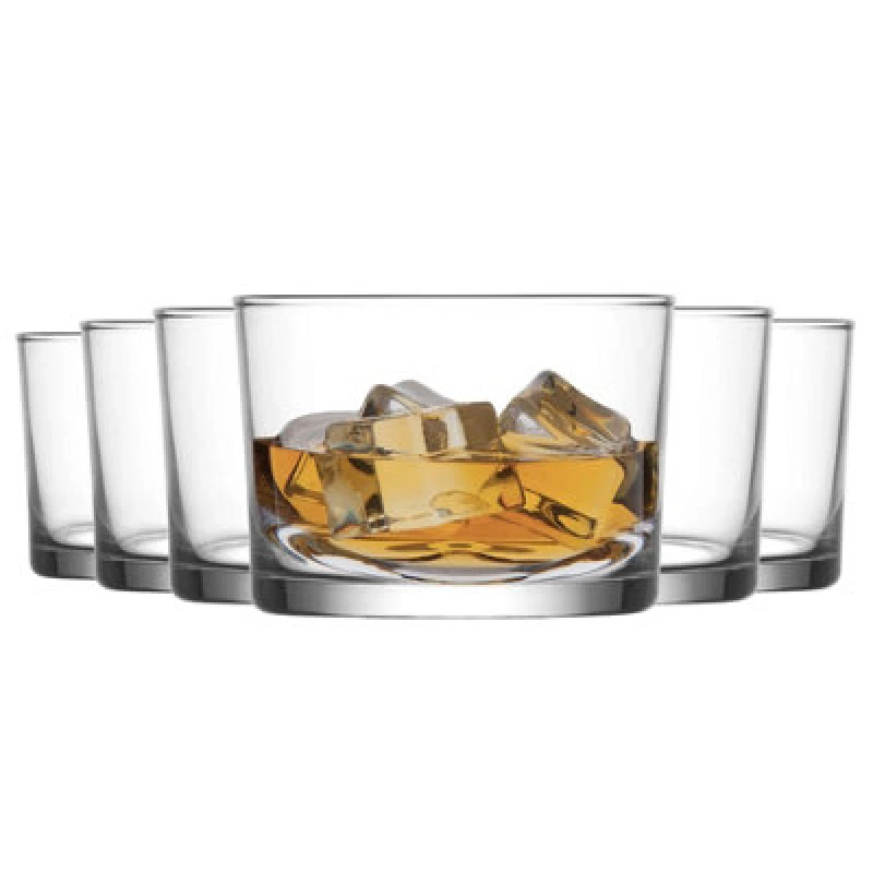 Image of LAV Bodega Whisky Glasses - 240ml - Clear - Pack of 6 Clear unisex