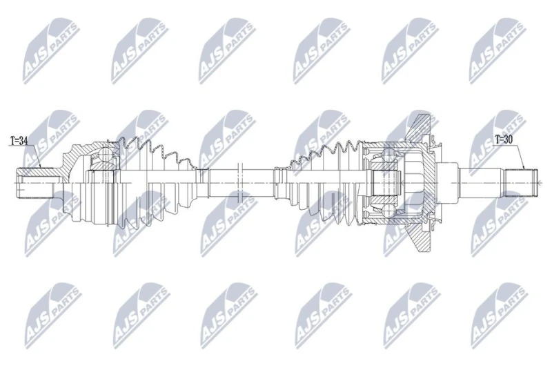 Image of NTY NPW-ME-224 Drive shaft Automatic Transmission, Rear Axle Left Drive Shaft (13)