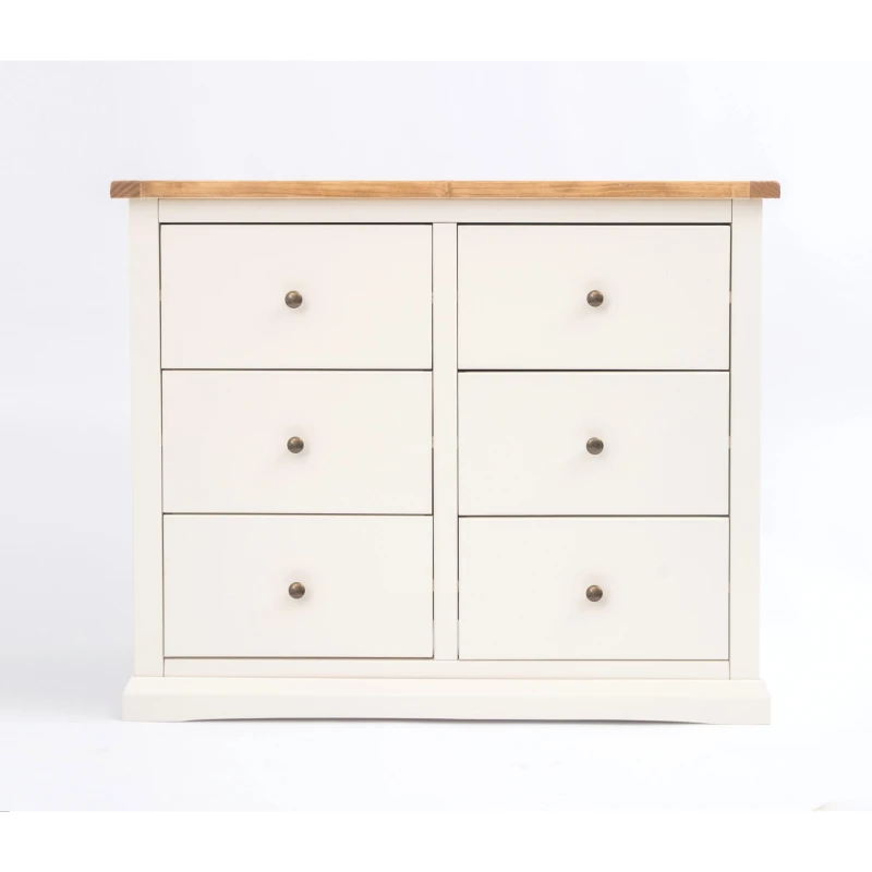 Image of Cabinet Bits Castelli 6 Drawer Chest of Drawers Brass Knob in Off-White Off-White Unisex