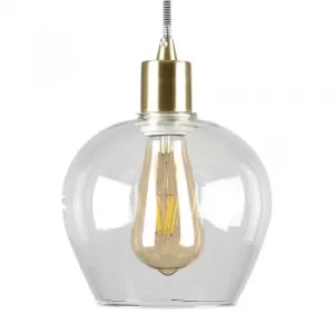 Brushed Gold Lampholder with Lewis Glass Shade - main image