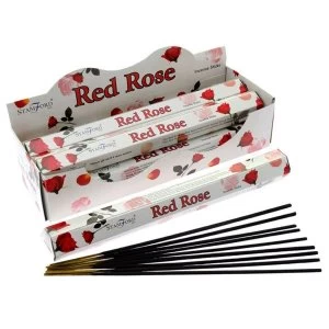 image of Red Rose (Pack Of 6) Stamford Hex Incense Sticks