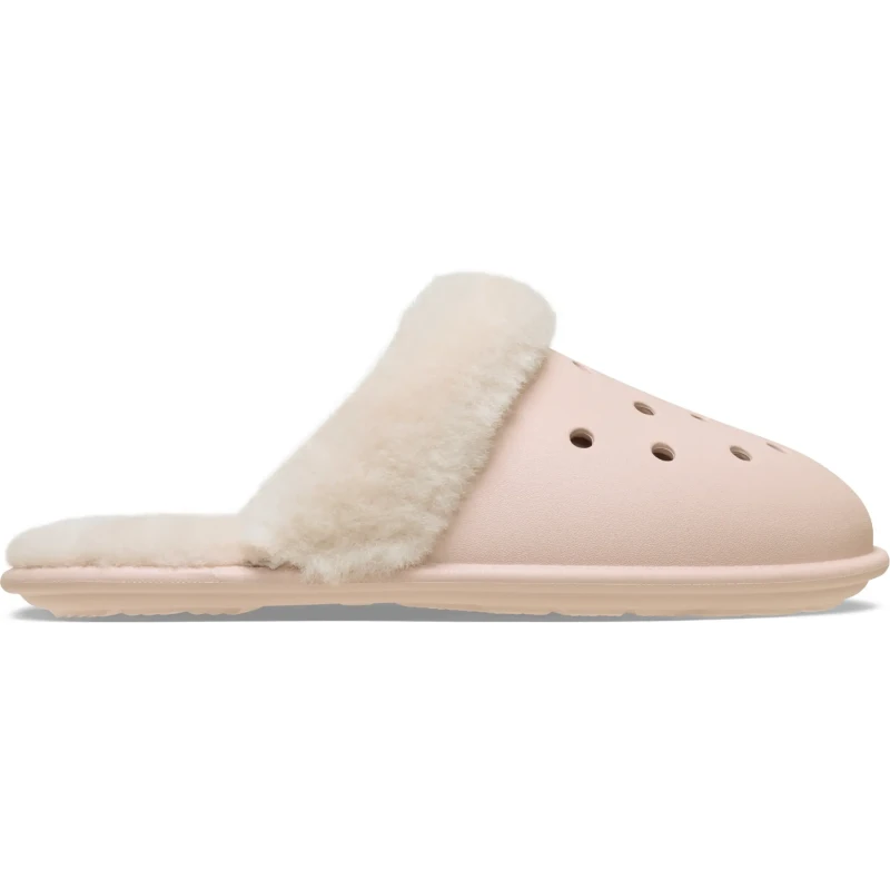 Image of Crocs Unisex Classic Fuzz Scuff Slippers Quartz W5/M4