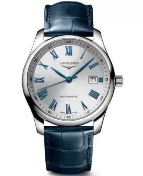 image of Longines Master Collection Automatic 40mm Silver Dial Leather Strap Mens Watch L2.793.4.79.2 L2.793.4.79.2