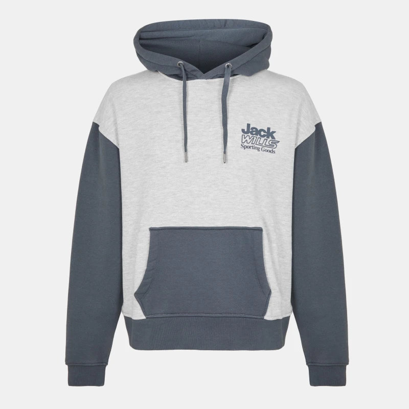 Image of Jack Wills Mens JW Outline Hoodie Ice Marl male S