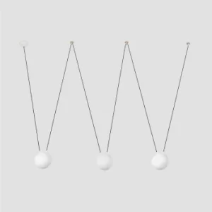 Image of Mine 3 Light White Suspension Pendant, E27