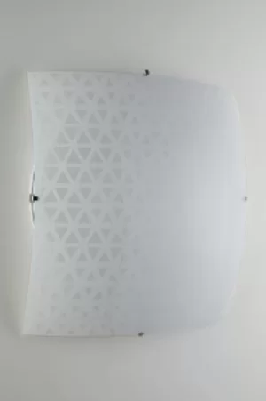 Image of Maori Decorative Flush Ceiling Light, White Glass, E27