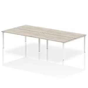 image of Impulse Bench B2B 4 Person 1600 White Frame Office Bench Desk Grey Oak