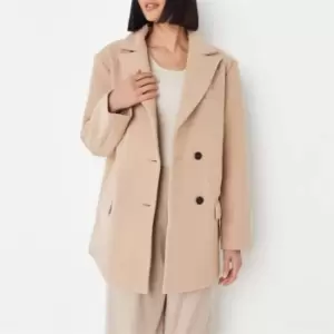 image of Missguided Oversized Blazer Coat - Beige