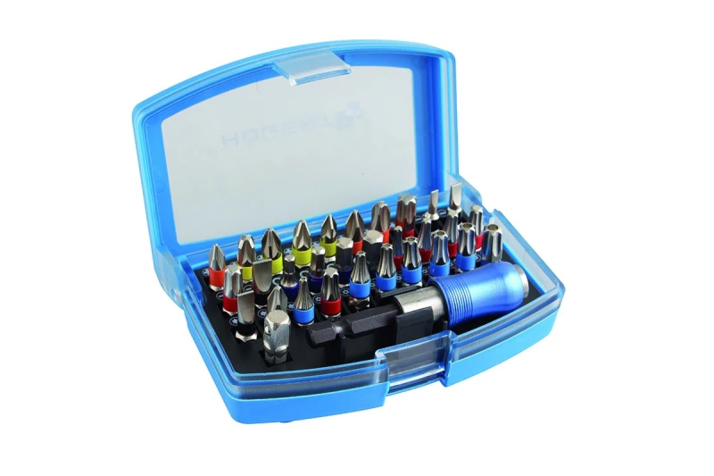 Image of Hogert Technik HT1S400 Screwdriver Bit Set Plastic Cassette, Number of tools: 32 Screwdriver Bit Set (6625)