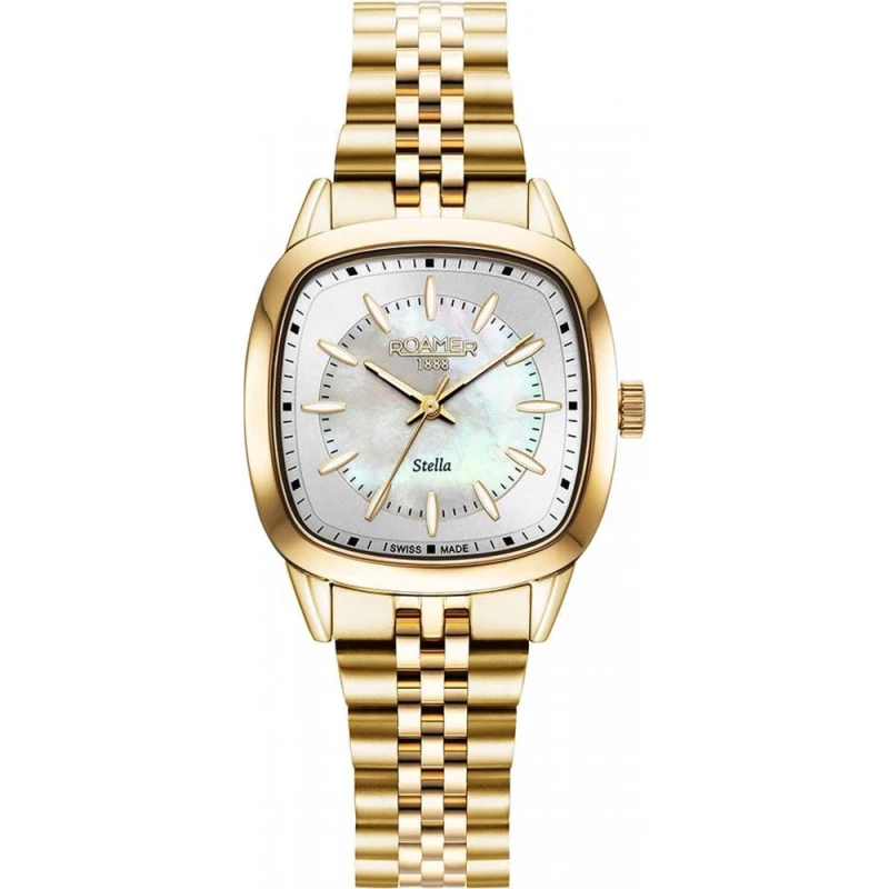 Image of Roamer Womens 966847-48-20-20 Stella 33mm Quartz Watch in Gold Gold Female One Size