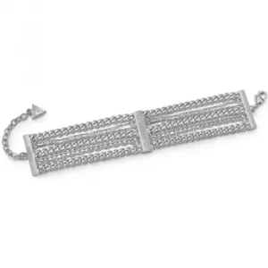 image of Ladies Guess Chain Waterfall Silver Bracelet