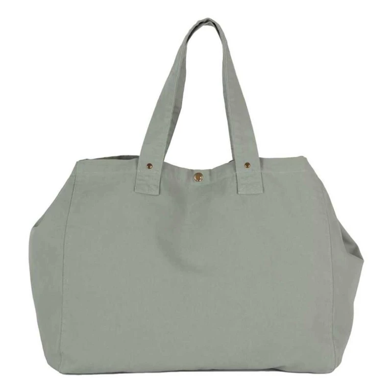 Image of Kimood Womens Washed Cotton Shopper Bag in Green Green Female One Size