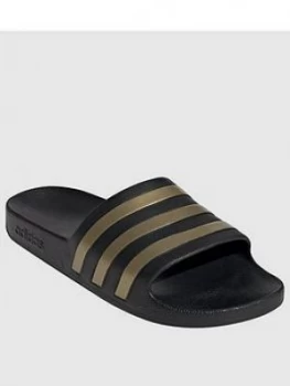 image of Adidas Adilette Aqua - Black/Gold