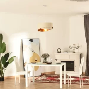 Image of HOMCOM Modern Pendant Light with Adjustable Hanging Chain and Bevel Nested Lampshade, Metal Chandelier for Living Room, Bedroom