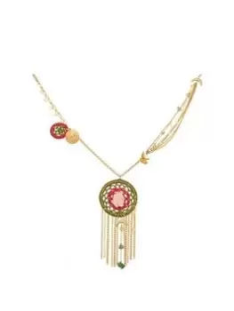 image of Bibi Bijoux Gold Multi 'Dreamcatcher' Crochet Necklace, Gold, Women