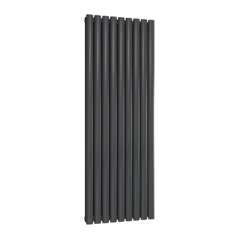 Image of Bathroom Kingdom Neva Anthracite Double Oval Vertical Radiator 1500x531 in Grey Grey Unisex