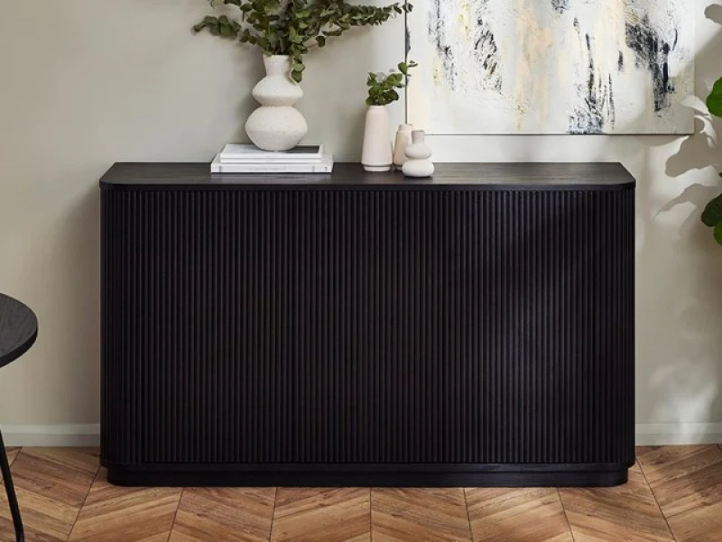 Image of Julian Bowen Louis Black Ash 3 Door Sideboard