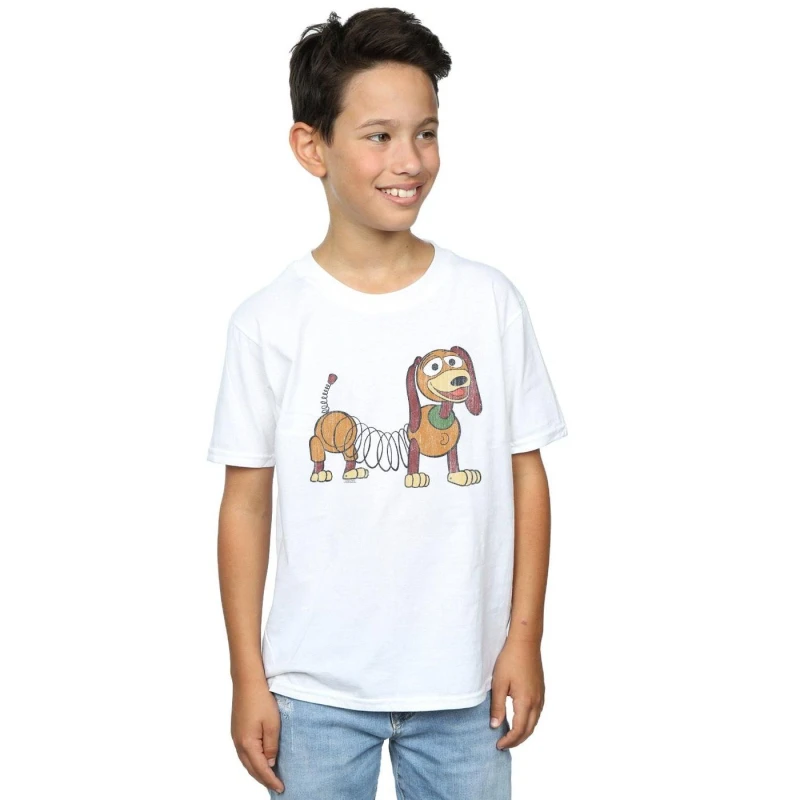 Image of Disney Toy Story 4 Slinky Pose T-Shirt White male