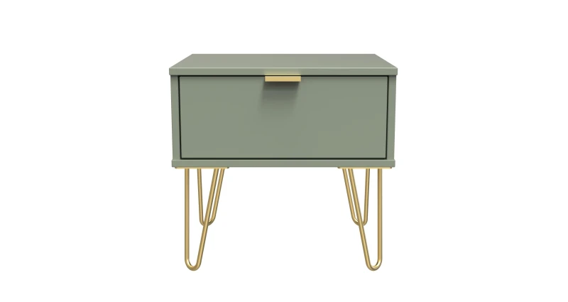 Image of Fuji 1 Drawer Bedside In Reed Green (Ready Assembled)