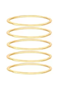 Image of Gold Polished Sculpted Bangle Bracelets - Pack of 5