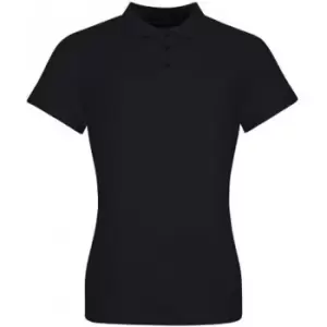 Image of Awdis Womens/Ladies Pique Cotton Polo Shirt (L) (Deep Black)