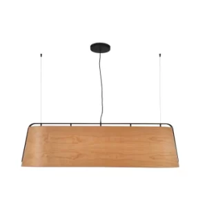 Stood 5 Light Ceiling Pendant Bar Black And Cherry Wood, E27