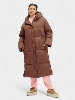 Image of UGG Keeley Long Padded Coat - Chestnut, Size XS, Women