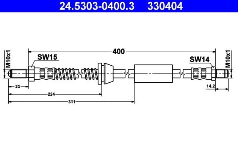 Image of ATE 24.5303-0400.3 Brake Hose Brake Hose (83)