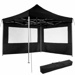 image of Tectake Gazebo Collapsible 3X3 M With 2 Sides - Olivia Black