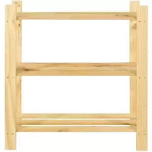 image of Solid pine 3 shelf slatted storage unit