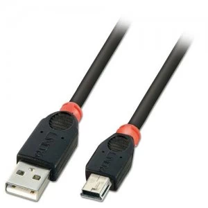 image of Lindy 10m USB 2.0 USB cable Mini-USB B USB A Black