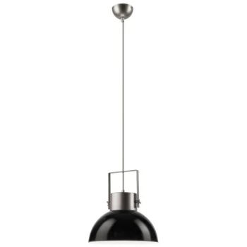 image of Lamkur Lighting - Dome Pendant Ceiling Lights Grey-Black, 1x E27