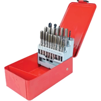 image of HSS Combination Drill & BSW Tap Set - 3/16" - 1/2" - 24 Pieces