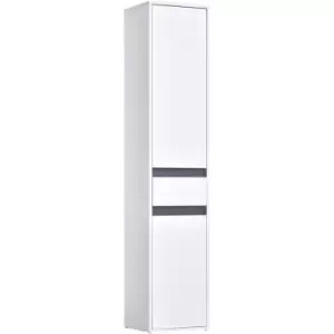 Image of Homcom - 172cm Minimalistic Slimline Freestanding Bathroom Cabinet Cupboards Draw