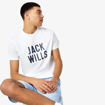 image of Jack Wills Waybridge Graphic Logo T-Shirt - White