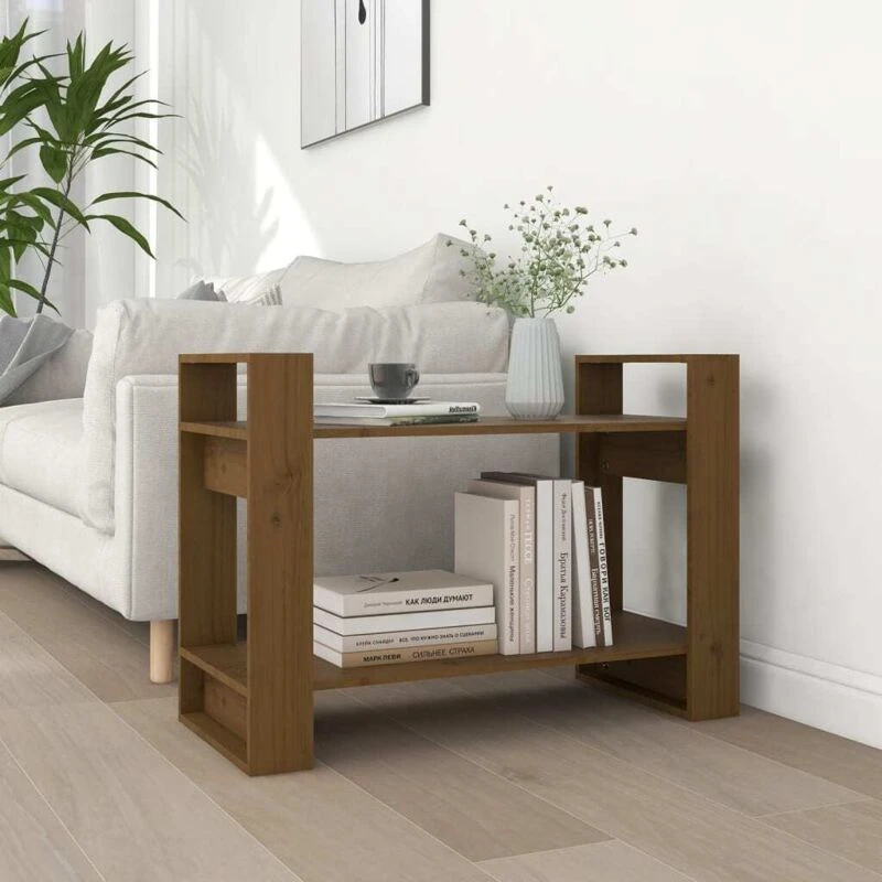 Image of VIDAXL Book Cabinet/Room Divider Honey Brown 80x35x56.5cm Solid Wood Vidaxl 8720286905357