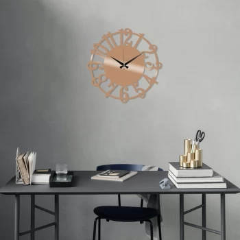 Image of Metal Wall Clock 15 - Copper Copper Decorative Metal Wall Clock