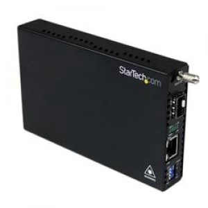 image of StarTech.com Gigabit Ethernet Fiber Media Converter with Open SFP Slot