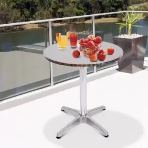 Image of HOMCOM Adjustable Aluminum Bar Table Indoor Outdoor Silver