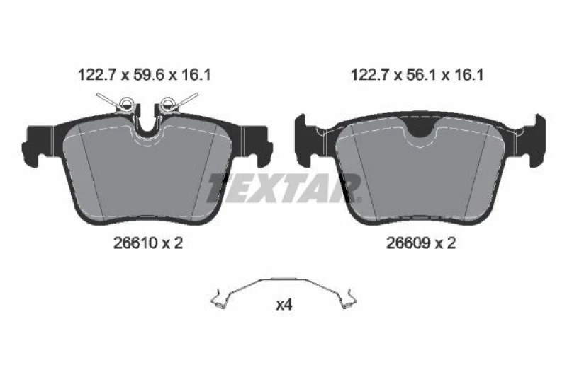 Image of Brake pad set TEXTAR 2661001