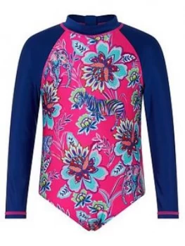 Image of Monsoon S.E.W. Girls Karly Sunsafe Swimsuit - Pink, Size Age: 9-10 Years, Women