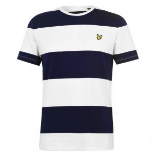 Image of Lyle and Scott Lyle Wide Stripe T Shirt - Navy Z99