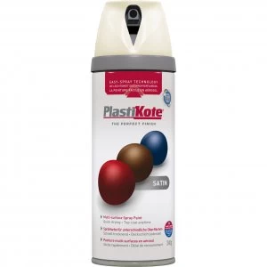 Image of Plastikote Premium Satin Aerosol Spray Paint Porcelain 400ml