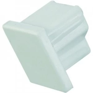 Image of Wickes Mini Trunking End Cap - White 16 x 16mm Pack of 5