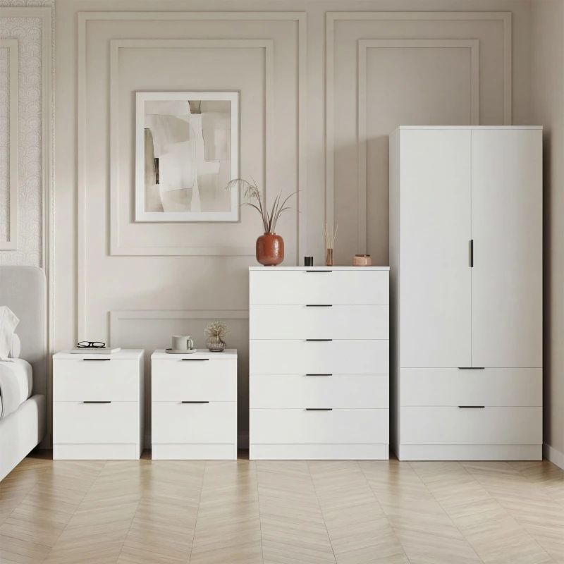 Image of Lassic Vida Designs Trega 4 Piece Bedroom Set 5 White unisex 4 Piece