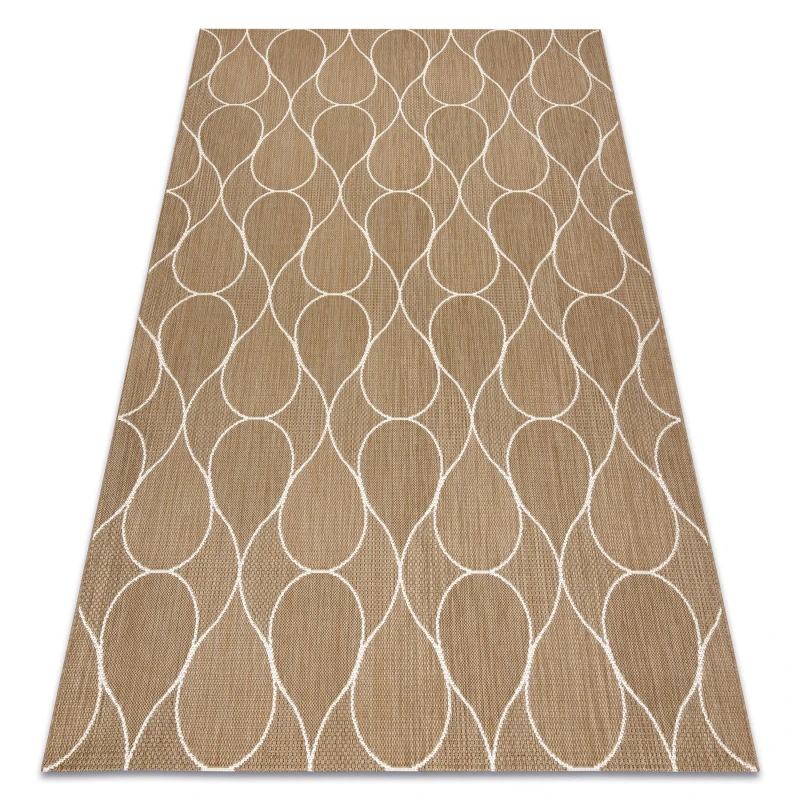 Image of RugsX Flat 49379265 Sisal Carpet Drops - Natural Beige Straw Color, String 120X170 Cm