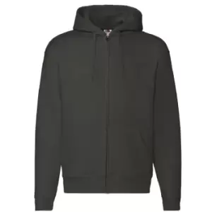 Image of Fruit Of The Loom Mens Zip Through Hooded Sweatshirt / Hoodie (2XL) (Charcoal)