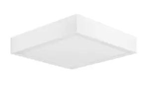 Image of Saona LED 30cm Square, Surface Mounted Downlight, 30W, 4000K, 2700lm, Matt White, Frosted Acrylic