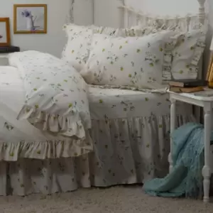Image of Belledorm Bluebell Meadow Fitted Valance (Single) (Ivory)